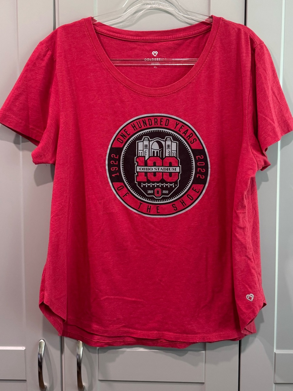 Ohio State Red Graphic Scoop Neck Women's Tee